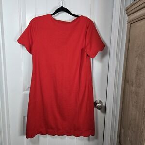 Monteau Los Angeles Red Scalloped Dress Size Medium